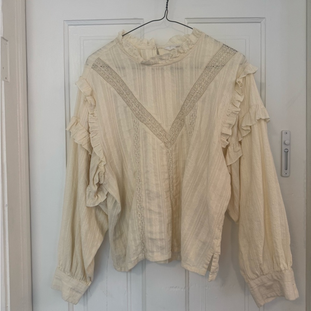 Mango Ruffled Embroidered Women's Top - Picture 5 of 7